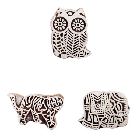 Set of 3 Piece New Mix Wooden Printing Block